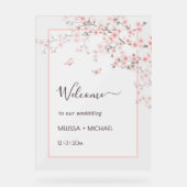 Blush Pink Cherry Blossom Wedding Transparent (Recto)