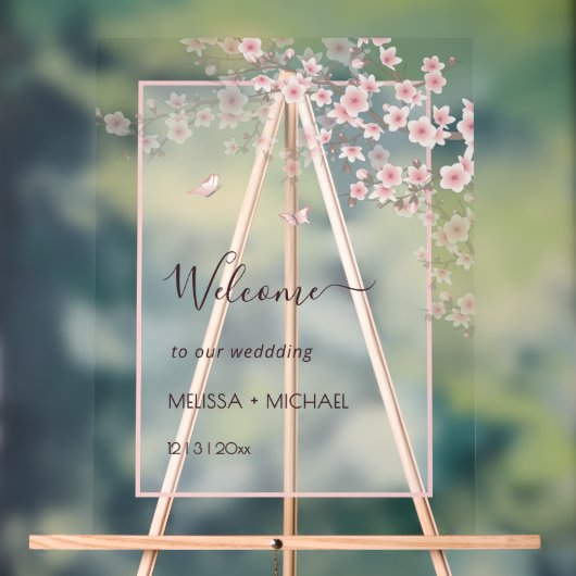Blush Pink Cherry Blossom Wedding Transparent (Neutre)