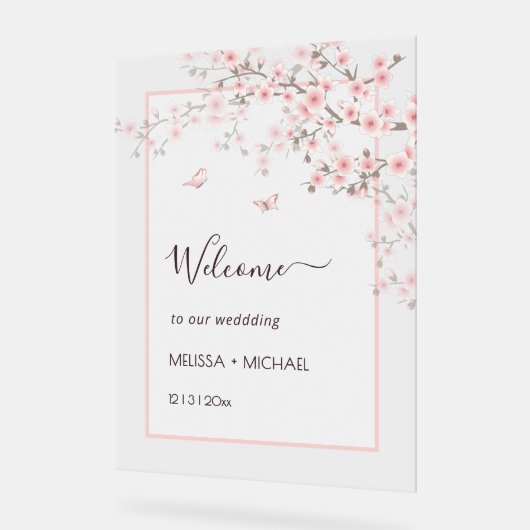 Blush Pink Cherry Blossom Wedding Transparent (Angle)