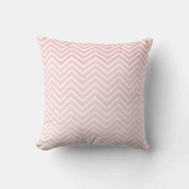 Blush Pink Chevron Pillow Ombré Square Kussen (Voorkant)
