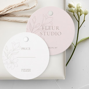Blush Pink   Chic Minimal Floral Prijs Labels