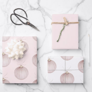 Blush Pink Christmas Ornament Koffie Mok Inpakpapier Vel