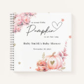 Blush Pink Citrouille Floral Baby shower Livre d'o (Devant)