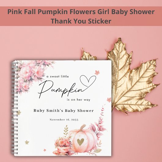 Blush Pink Citrouille Floral Baby shower Livre d'o