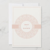 Blush Pink Classic  Mandala Wedding Invite Bedankkaart (Achterkant)