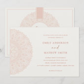 Blush Pink Classic  Mandala Wedding Invite Bedankkaart (Voorkant / Achterkant)