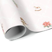 Blush Pink Coquette Christmas  Cadeaupapier (Rol Hoek)