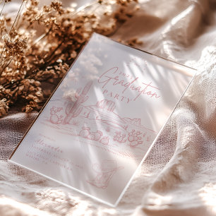 Blush Pink Cowgirl Graduation Invitation Party