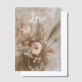 Blush Pink Cream Boho Floral Love Vellum Uitnodigingen (Offset)