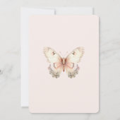Blush Pink Cream Butterfly Birthday  Kaart (Achterkant)