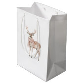 Blush Pink Cream Deer Christmas Medium Cadeauzakje (Achterkant Gekanteld)