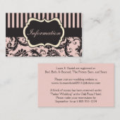 Blush PInk, Cream, Grey Damask Enclosure Kaart (Voorkant / Achterkant)