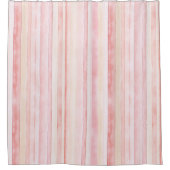 Blush Pink Cream Stripes Douchegordijn (Voorkant)