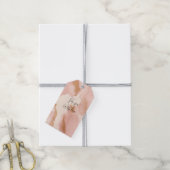 Blush Pink Cream Wit Goud Koeienhuid Cadeaulabel (Met Touw)