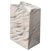 Blush Pink Cream Zebra Animal Birthday Medium Cadeauzakje (Achterkant Gekanteld)