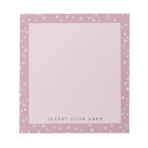 Blush Pink Crystal Confetti Notitieblok 5,5 x 6 in