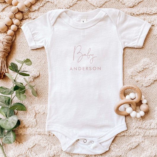 Blush Pink Custom Baby Naam Romper