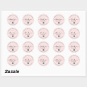 Blush Pink Custom Bedankt Stickers met QR-code (Vel)