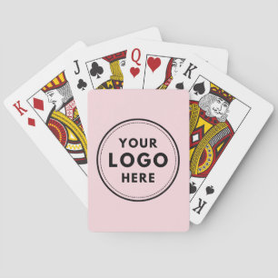 Blush Pink Custom Logo Business Branding Pokerkaarten