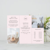 Blush Pink Custom Logo Business Trifold Brochure (Staand voorkant)