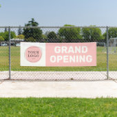 Blush Pink Custom Logo Grand Opening Business Spandoek (Insitu)