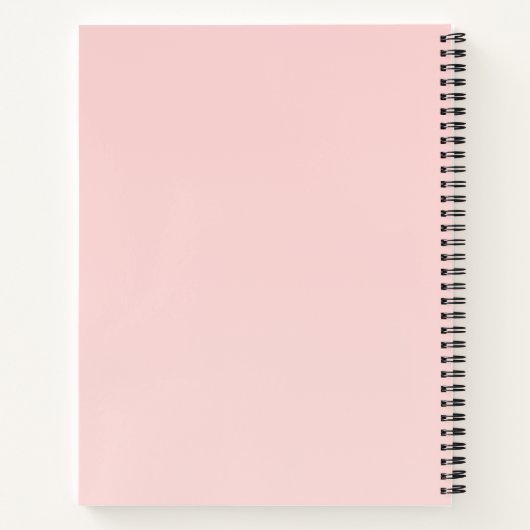 Blush Pink Custom Monogram Naam Notitieboek (Achterkant)