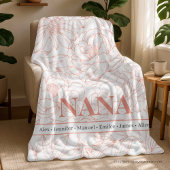 Blush Pink Custom NANA Names Fleece Deken