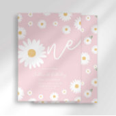 Blush Pink Daisy 1e Verjaardag Uitnodiging