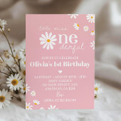 Blush Pink Daisy 1er Invitation anniversaire