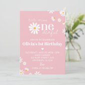 Blush Pink Daisy 1er Invitation anniversaire (Debout devant)