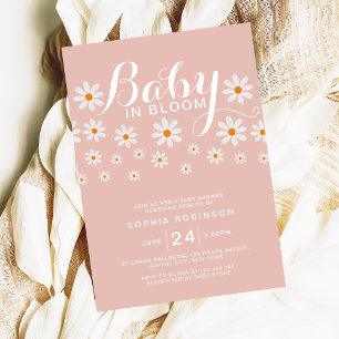 Blush Pink Daisy Baby in Bloom Shower Kaart