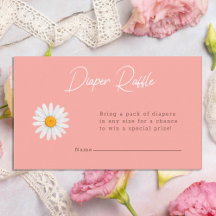 Blush Pink Daisy Floral Baby Shower Diaper Raffle