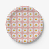 Blush Pink Daisy Floral Pattern Party Papieren Bordje (Voorkant)