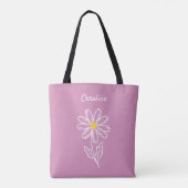 Blush Pink Daisy Flower Personalized  Tote Bag (Dos)
