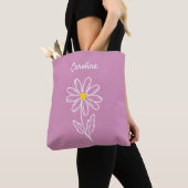 Blush Pink Daisy Flower Personalized  Tote Bag (De près)