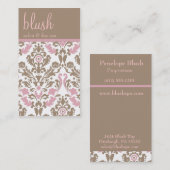 Blush Pink Damask Elegant Visitekaartje (Voorkant / Achterkant)