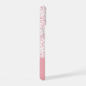 Blush Pink Damask Pattern Monogram iPhone 14 Hoesj 15 Hoesje (Rechterkant)