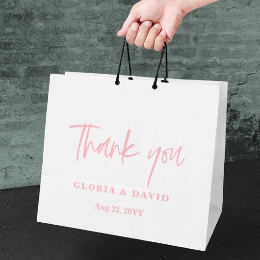 Blush Pink Dank u bruiloft Groot Cadeauzakje