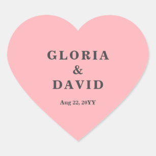 Blush Pink Dank u bruiloft Hart Sticker
