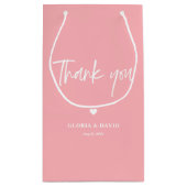 Blush Pink Dank u bruiloft Klein Cadeauzakje (Achterkant)