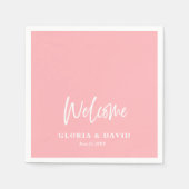 Blush Pink Dank u bruiloft Servet (Voorkant)