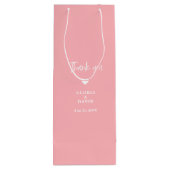 Blush Pink Dank u bruiloft Wijn Cadeautas (Achterkant)