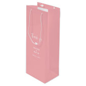 Blush Pink Dank u bruiloft Wijn Cadeautas (Voorkant Gekanteld)