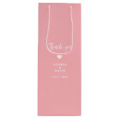 Blush Pink Dank u bruiloft Wijn Cadeautas (Voorkant)