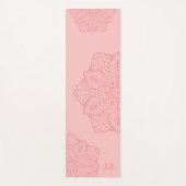 Blush Pink Decorative Modern Mandala With Initials Yogamat (Voorkant)