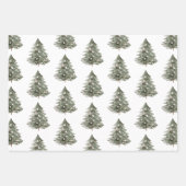 Blush Pink Deer Pine Cones Kerstbomen Inpakpapier Vel (Voorkant 3)