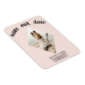 Blush Pink Diamond Foto Bruiloft Save the Date Magneet (Rechterzijde)