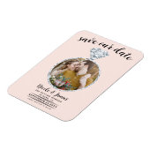 Blush Pink Diamond Ring Bling Foto Opslaan van de  Magneet (Linkerzijde)