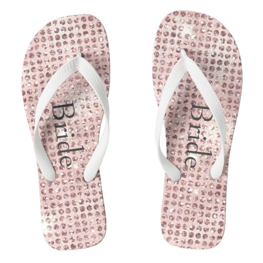 Blush Pink Diamond studeerde Glam Wedding Brides Teenslippers (Voetbed)