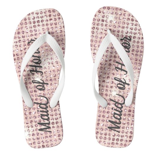 Blush Pink Diamond studeerde Glam Wedding Bridesma Teenslippers (Voetbed)